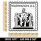 Washington DC Lincoln Memorial Travel Square Rubber Stamp for Stamping Crafting